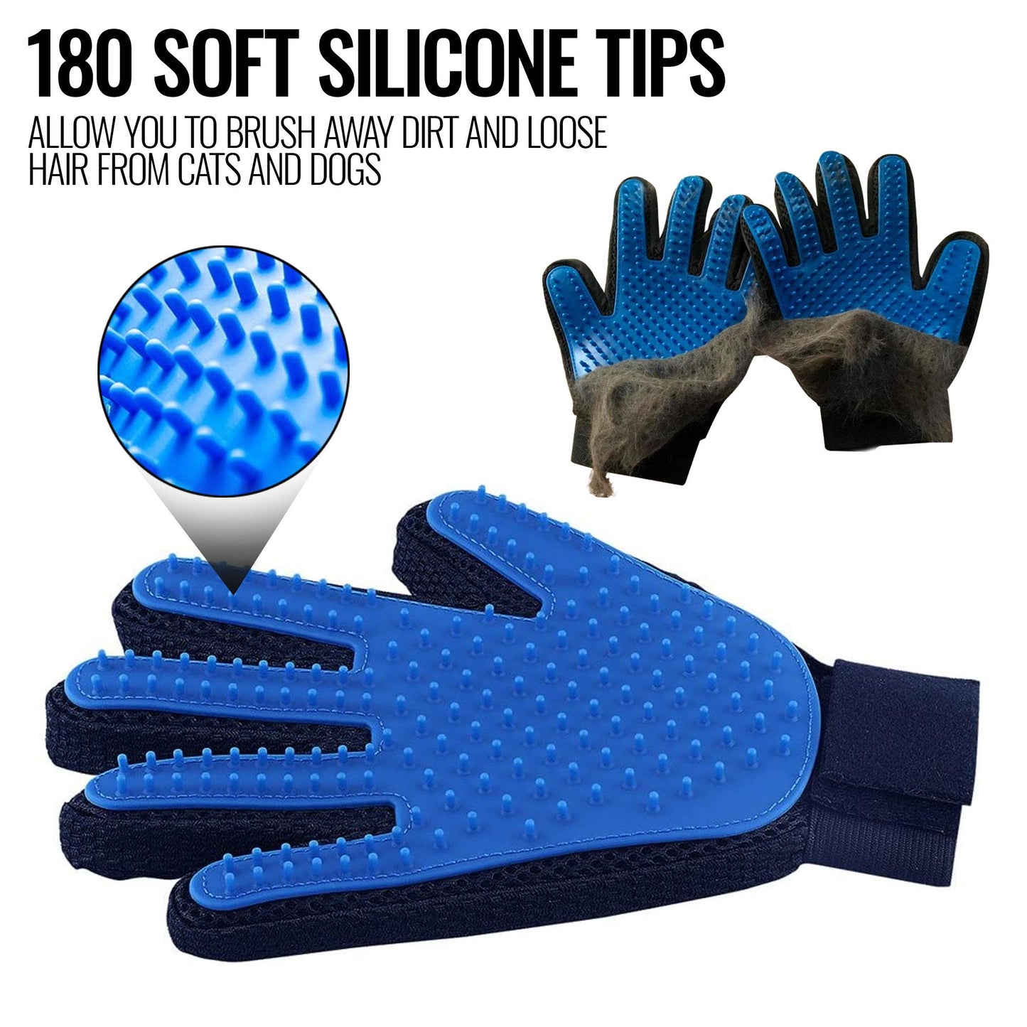 PawGlide™ Pet Grooming Gloves – Deshedding Mitts for Dogs, Cats & Horses (Set of 2)