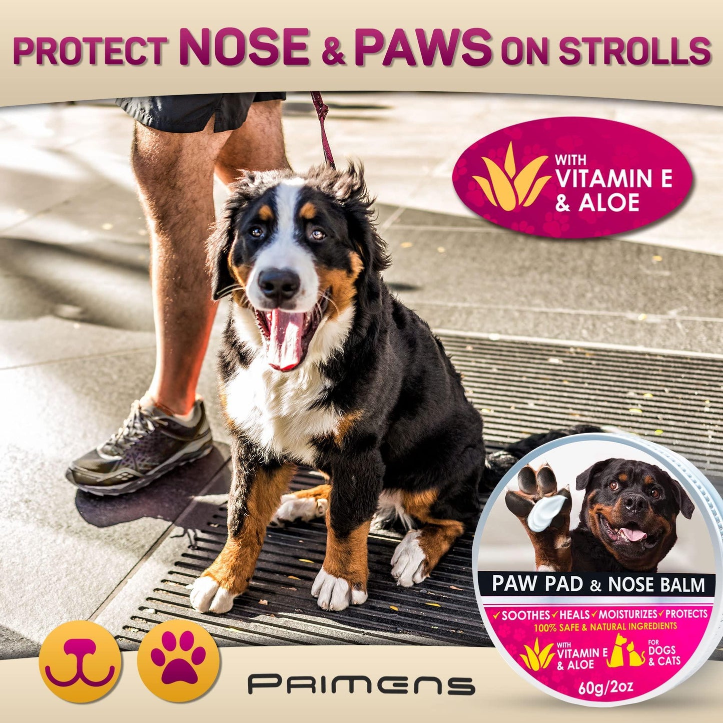 Natural Dog Paw Balm Dog Paw Protection for Hot Pavement Dog Paw WaPawShield™ Natural Paw Balm – Protection & Moisture for Dogs’ Paws & Nose