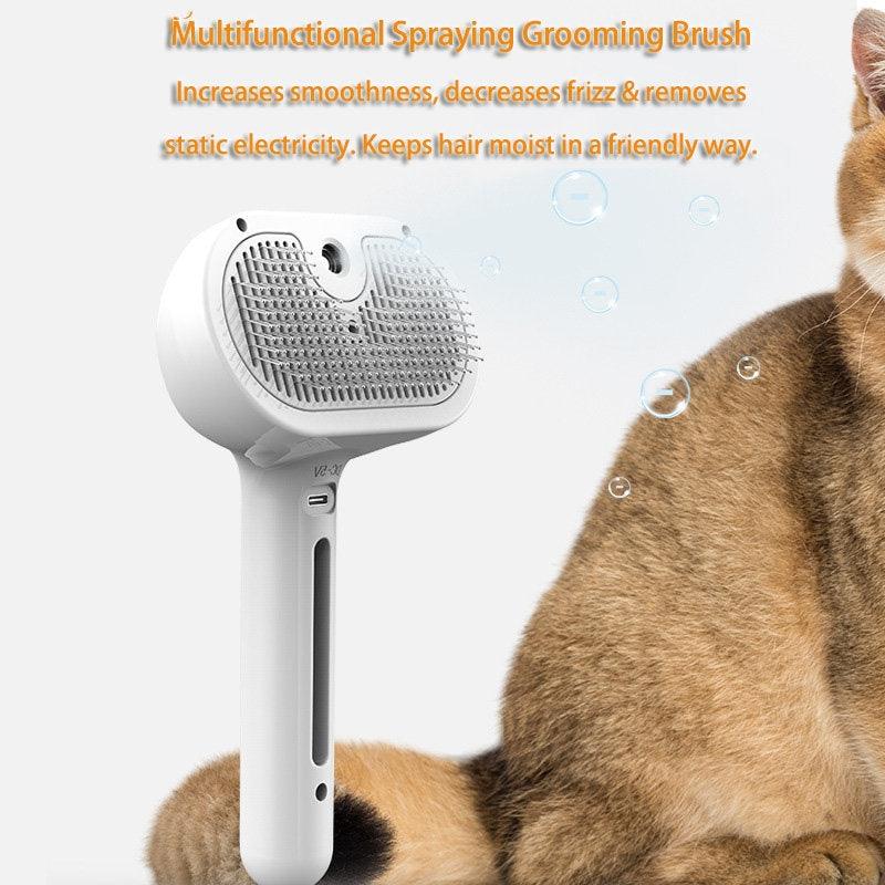 MistoComb™ Self-Cleaning Pet Brush – With Spray Function for Detangling & Coat Conditioning