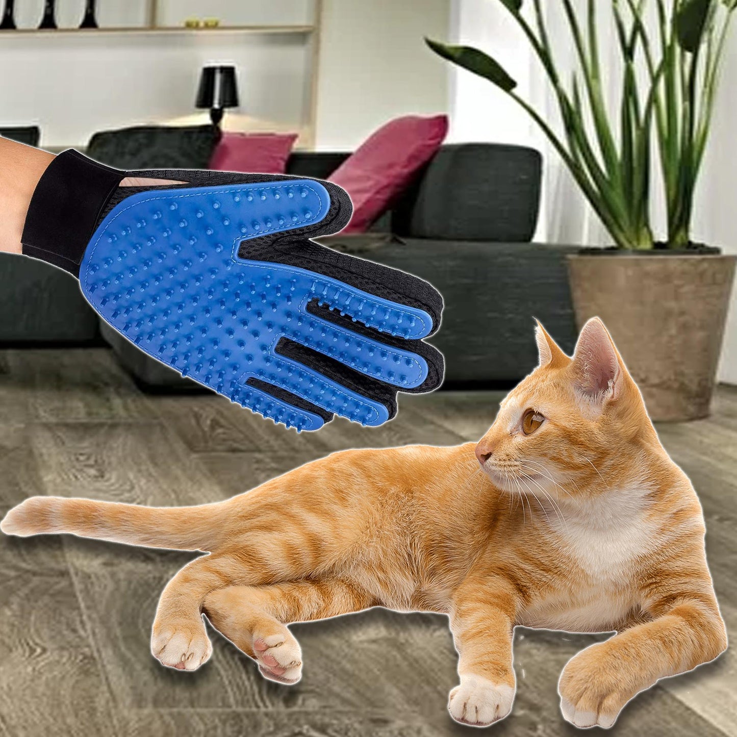 PawGlide™ Pet Grooming Gloves – Deshedding Mitts for Dogs, Cats & Horses (Set of 2)
