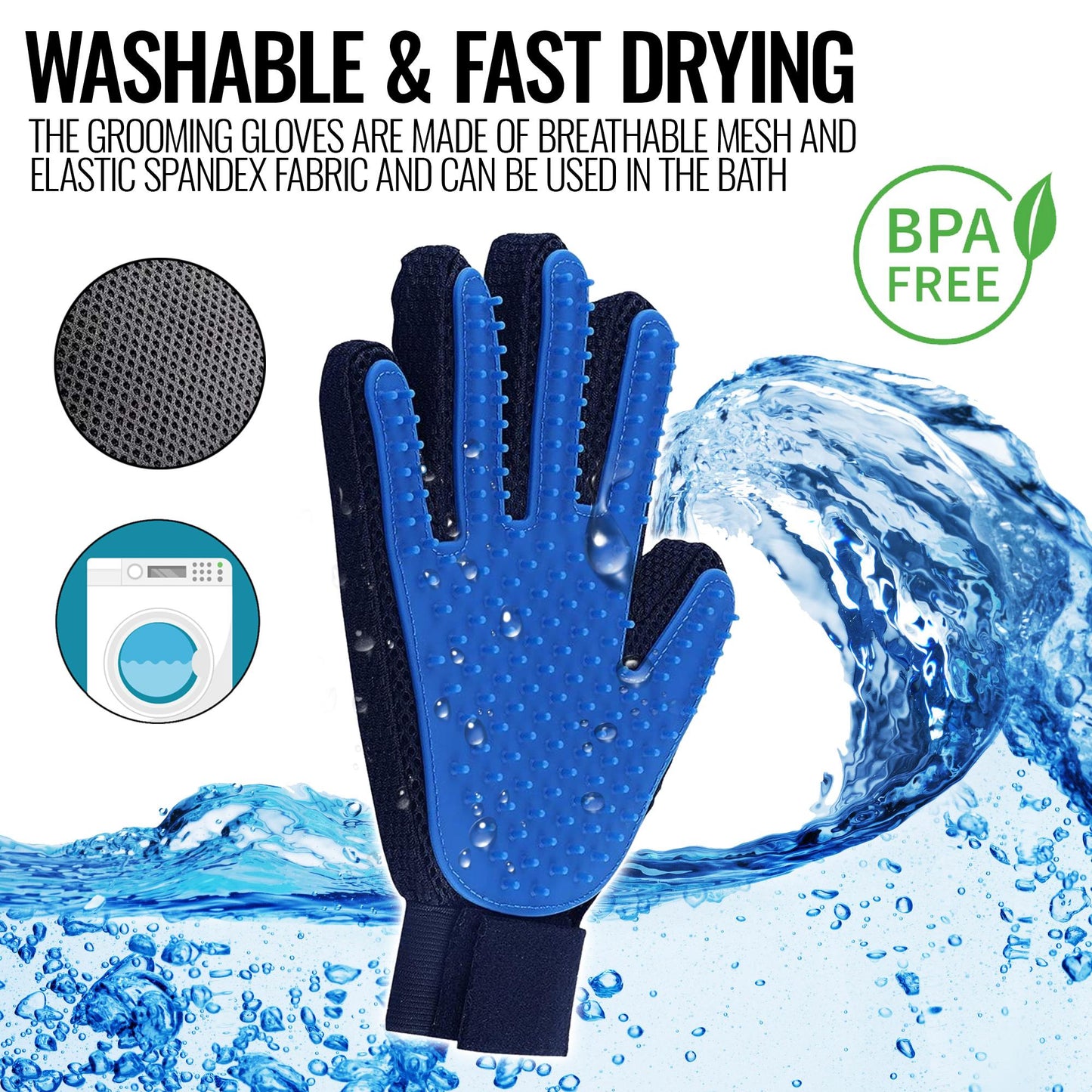 PawGlide™ Pet Grooming Gloves – Deshedding Mitts for Dogs, Cats & Horses (Set of 2)