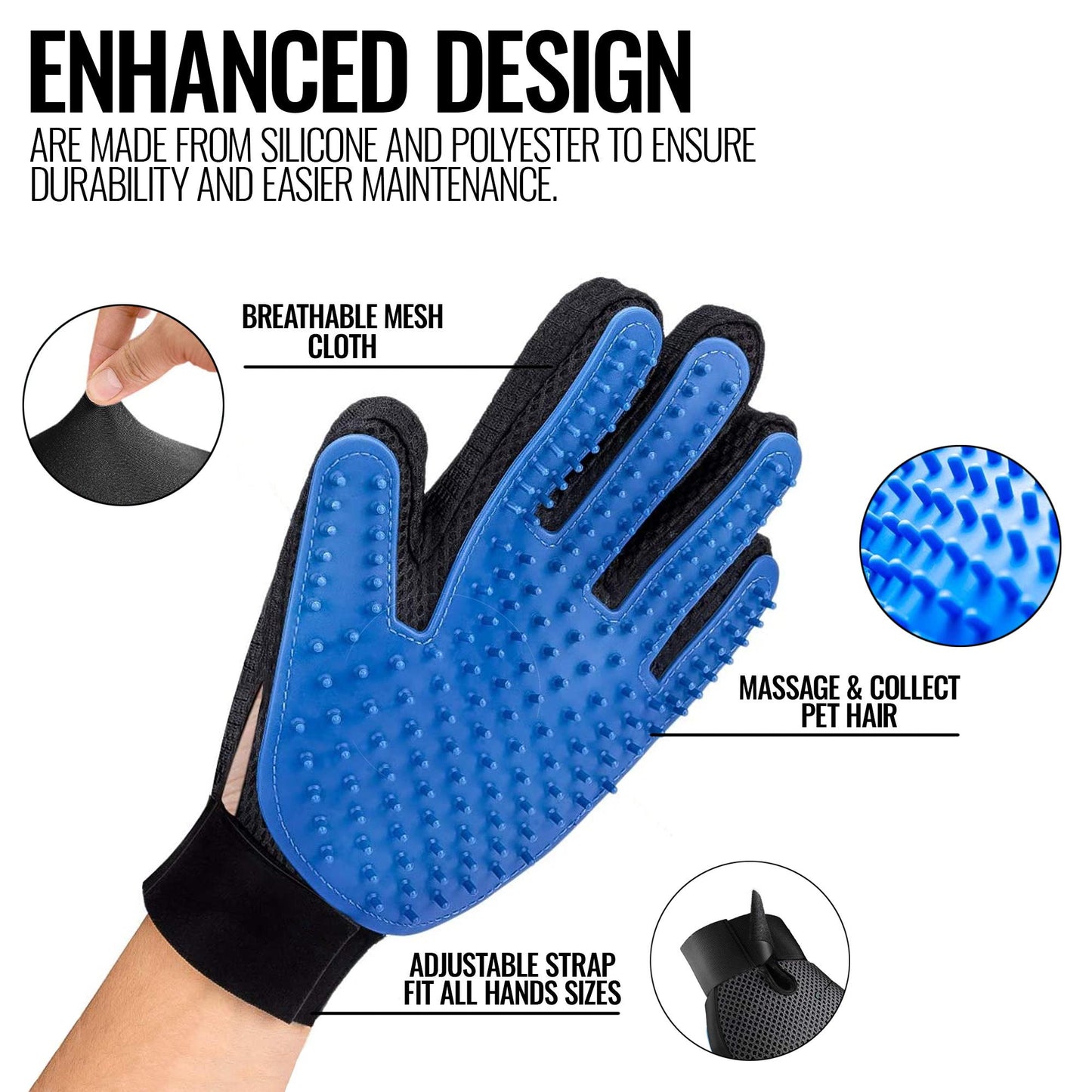 PawGlide™ Pet Grooming Gloves – Deshedding Mitts for Dogs, Cats & Horses (Set of 2)