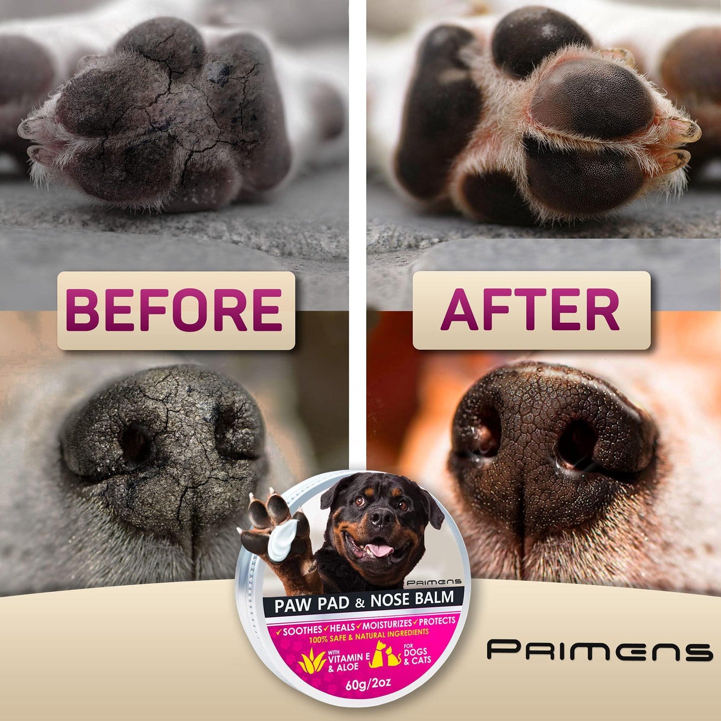 Natural Dog Paw Balm Dog Paw Protection for Hot Pavement Dog Paw WaPawShield™ Natural Paw Balm – Protection & Moisture for Dogs’ Paws & Nose