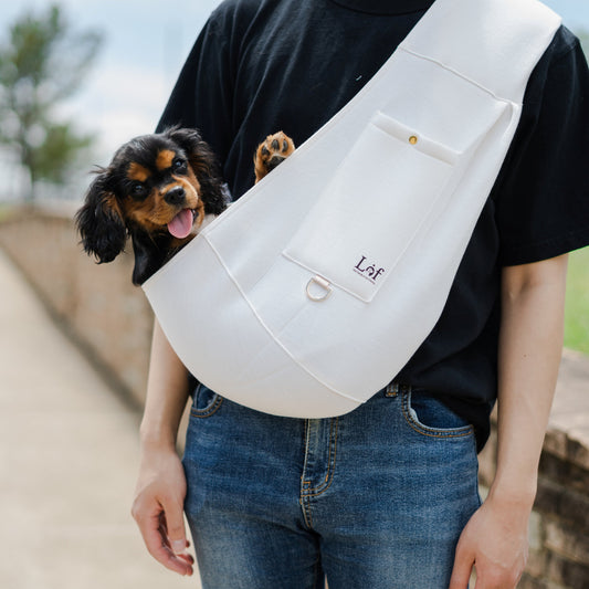 Lof Neoprene Pet Sling Carrier – Hands-Free Travel Bag for Dogs & Cats (Up to 15 lbs)