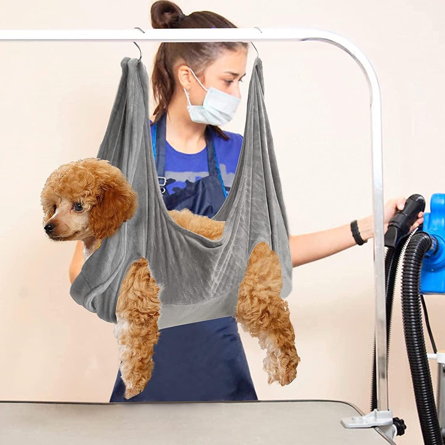 GroomEase™ Pet Grooming Hammock – Restraint Sling for Dogs & Cats (S–L)